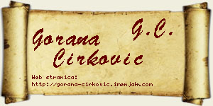 Gorana Ćirković vizit kartica
